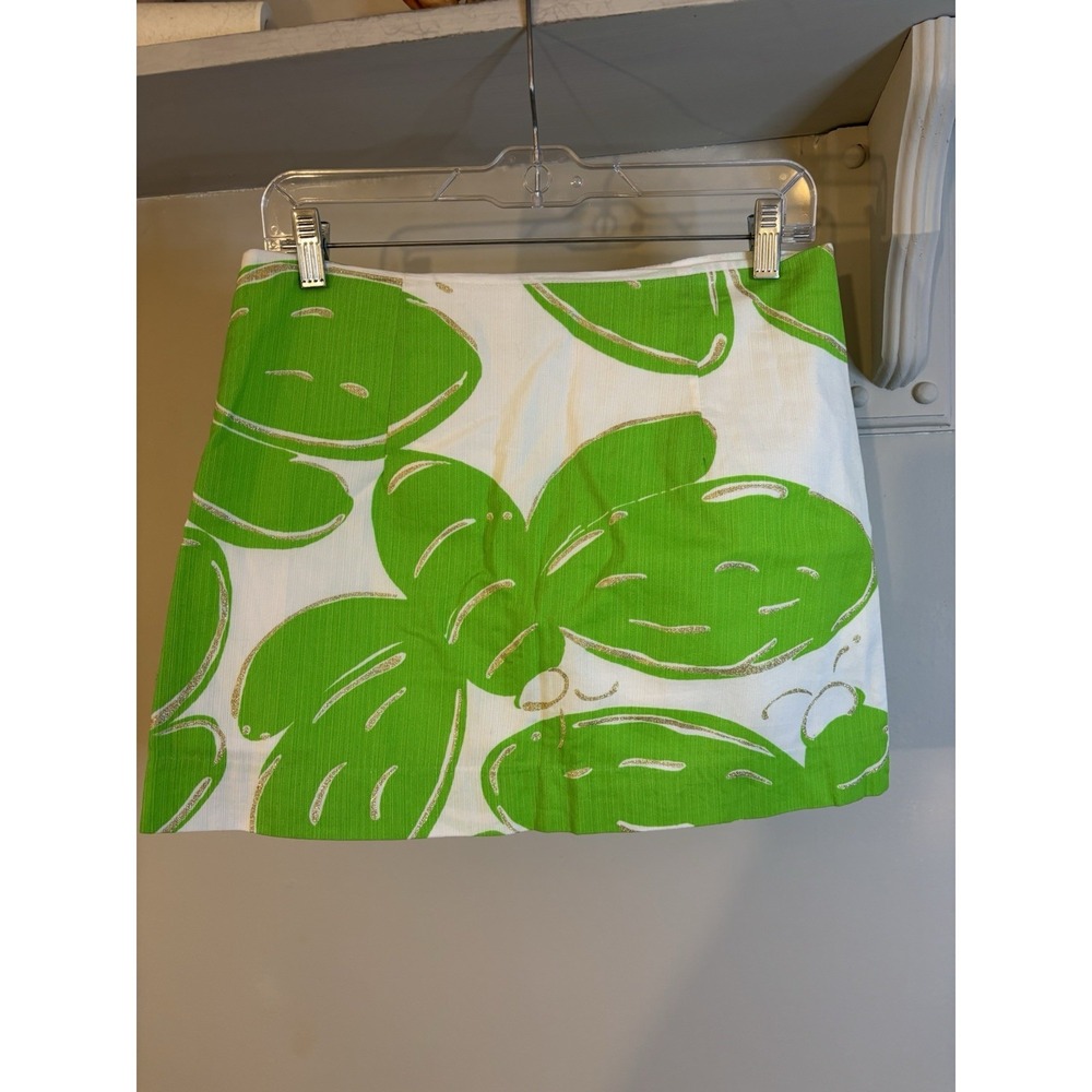 LILLY PULITZER Tate Skirt Resort Stinger 2 Bumble Bee Green Gold Preppy
